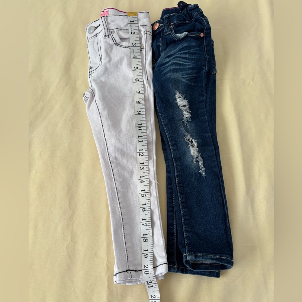 Cutie Patootie/Pink Latte bundle of Trendy Kids' Denim Jeans Navy and White Sz 4 - Picture 3 of 10